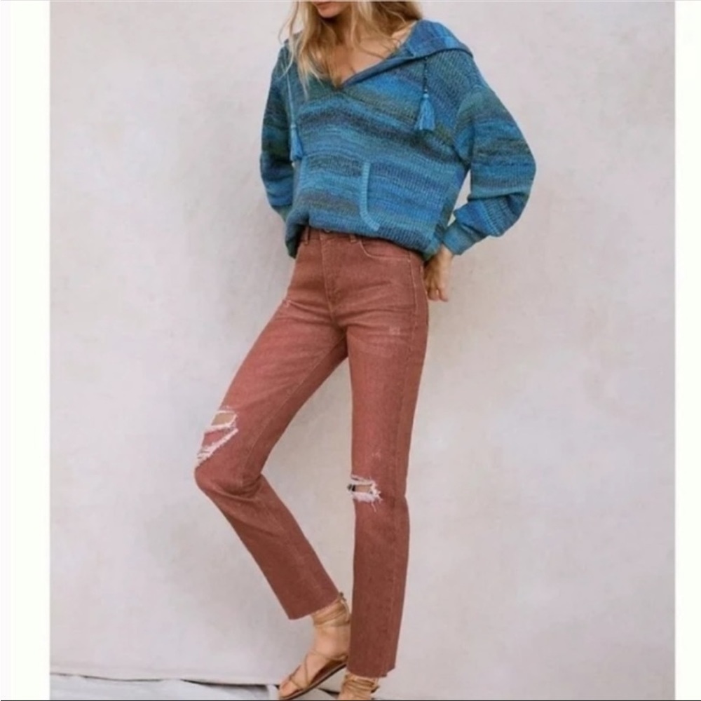 Pilcro for Anthropologie The Vintage Straight Leg Jean-Washed Brown Size 30